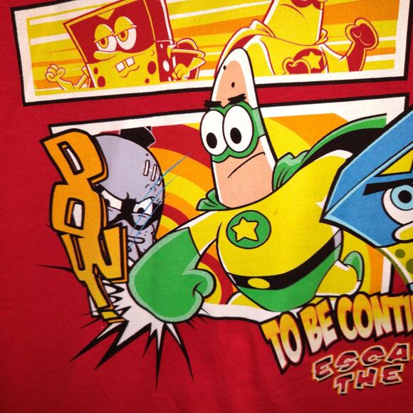 Nickelodeon The Adventures Of SPONGEBOB Red T Shirt ESCAPE FROM VORTEX Kids XL - Picture 5 of 16